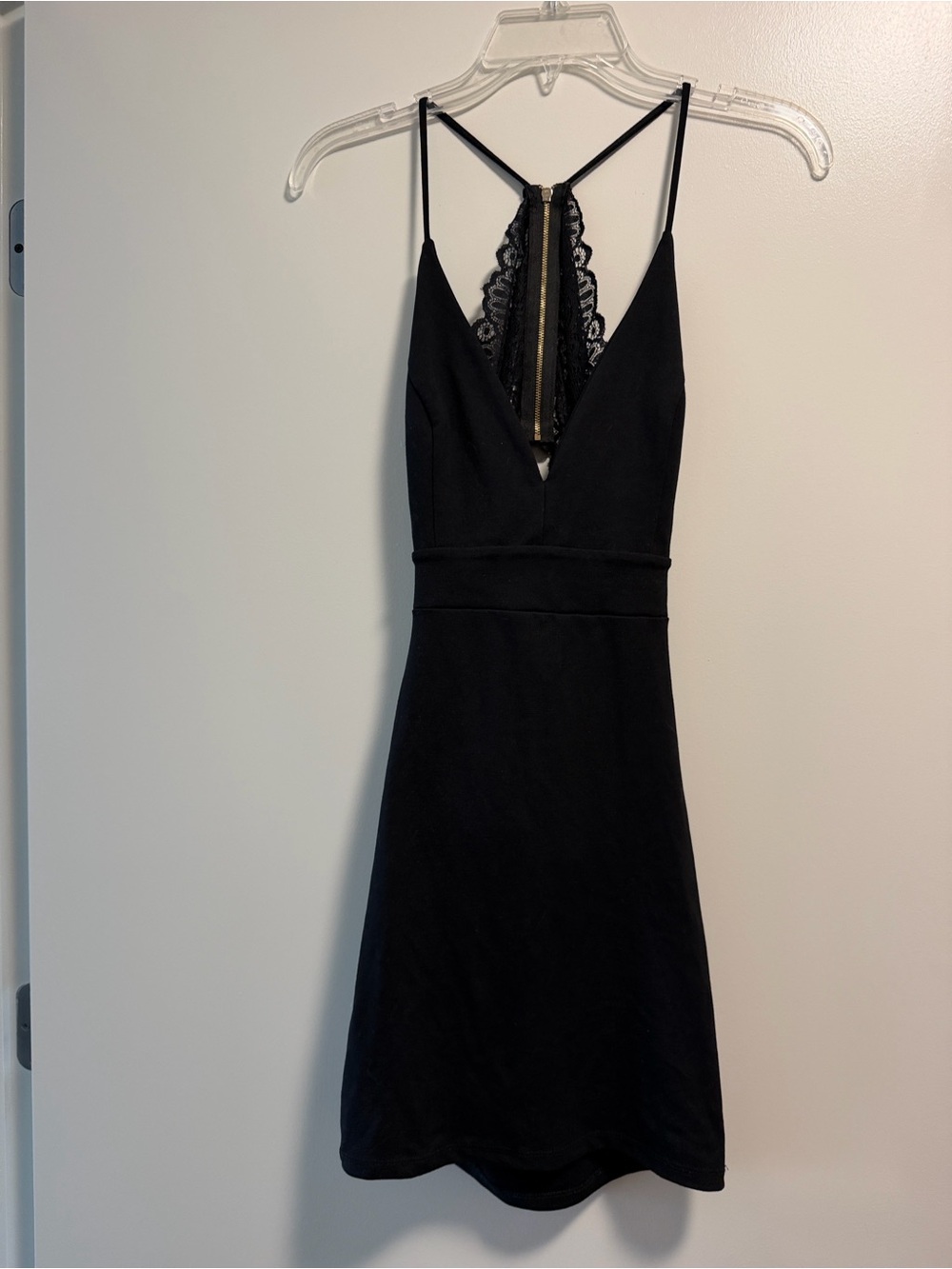 Black Lace-Back AKIRA Strap Dress